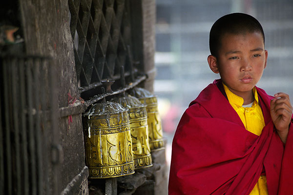 Young Buddhist Monk, Swayambhunath, Kathmandu, Nepal